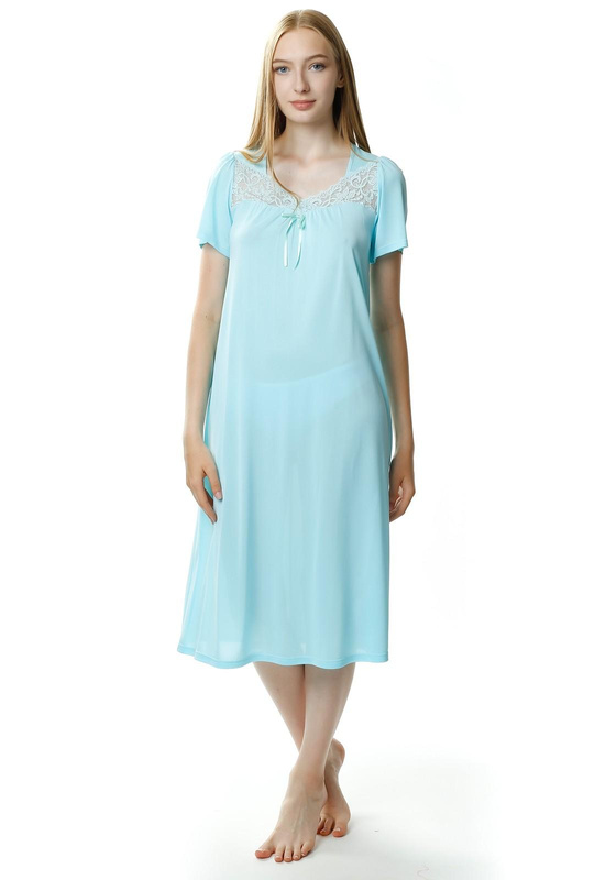 Kobieca koszula nocna Berenika 1693 turkusowy - Mewa