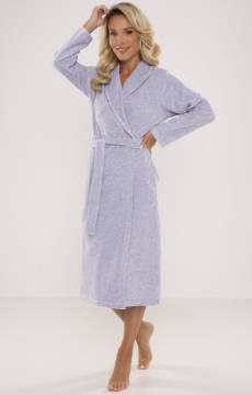Długi welurowy szlafrok damski De Lafense 389 Lydie