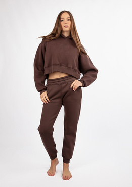 Ciepły komplet dresowy, bawełniany Dk-k-b16 czekolada Dkaren