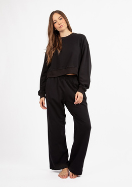 Bawełniany komplet dresowy DK-K-B23 - czarny Dkaren