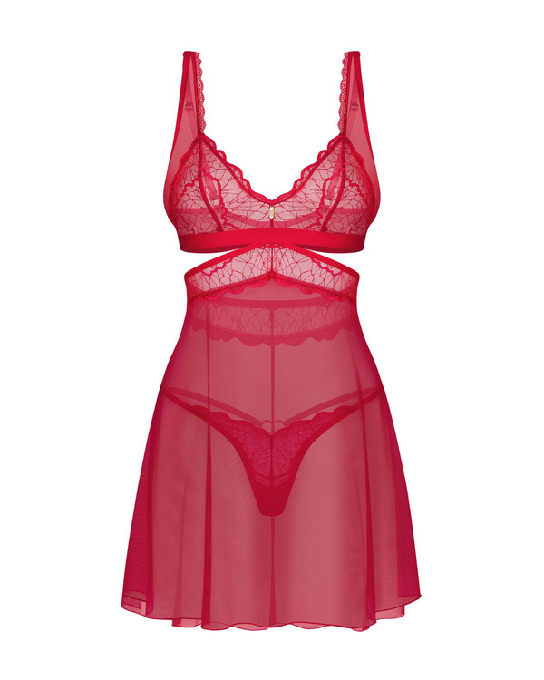 Piękna CZERWONA babydoll w zestawie ze stringami Cupide Desir Obsessive