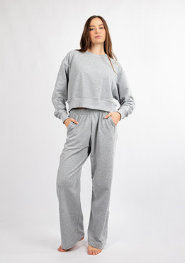 Bawełniany komplet dresowy DK-K-B23 - szary Dkaren