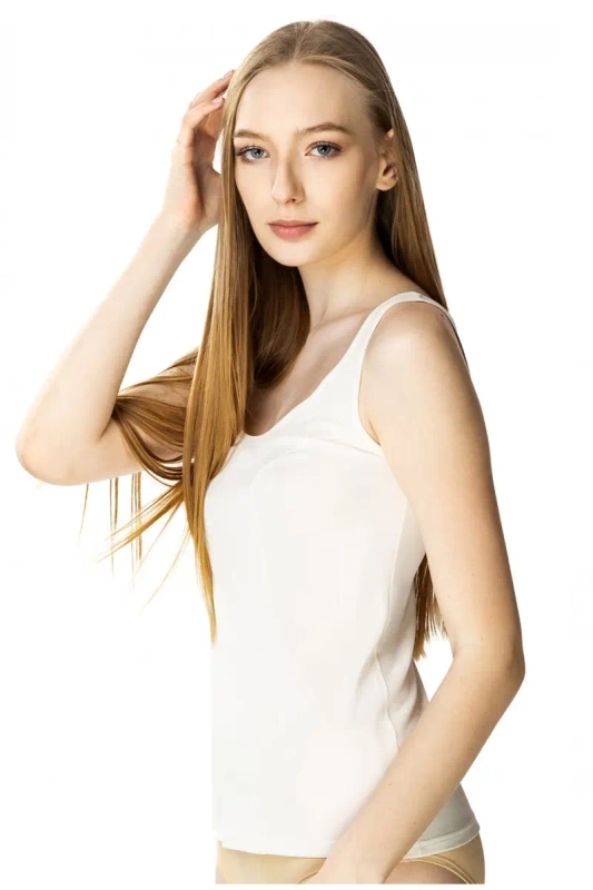 Klasyczna, gładka koszulka Mewa 4138 Karla z jedwabiu VISTEX