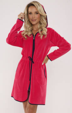 Welurowy szlafrok damski z kapturem De Lafense - 313 / Desiree