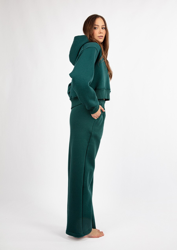 Ciepły komplet dresowy, bawełniany Dk-k-b15 butelkowa zieleń Dkaren