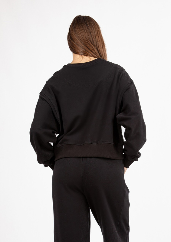 Bawełniana bluza dresowa DK-K-B23 - czarny Dkaren