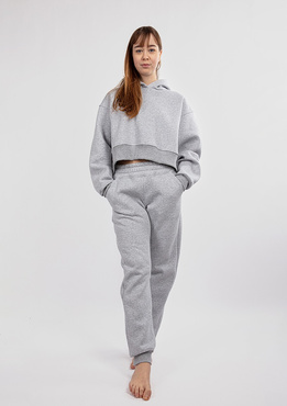 Ciepły komplet dresowy, bawełniany Dk-k-b16 szary Dkaren