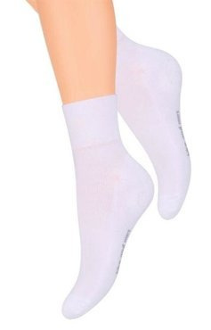 Białe skarpetki sportowe Steven 040 z frotte w stopie