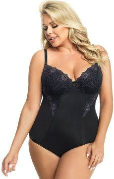 Eleganckie body Gorsenia G184 Livia z odpinanymi ramiączkami CZARNE