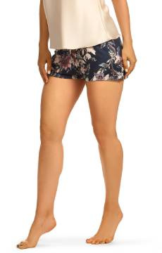 Satynowe wzorzyste szorty Hamana Ewona- granat