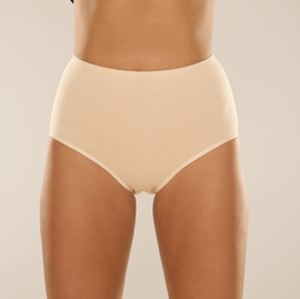 Gładkie wysokie bawełniane figi De Lafense ECRU 018 Sara