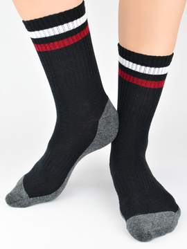 Sportowe skarpety półfrotte czarne - Noviti SF028