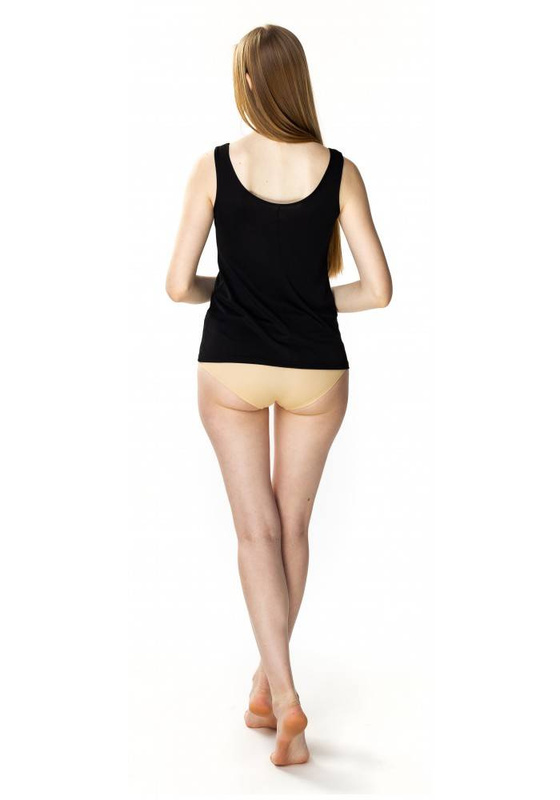 Klasyczna, gładka koszulka Mewa 4138 Karla z jedwabiu VISTEX - czarna