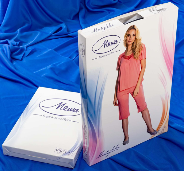 Damska dwuczęściowa piżama Matylda 3639 kremowy - Mewa