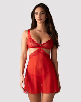 Piękna CZERWONA babydoll w zestawie ze stringami Cupide Desir Obsessive