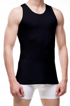 Czarna koszulka męska Cornette - 213 Ribbed